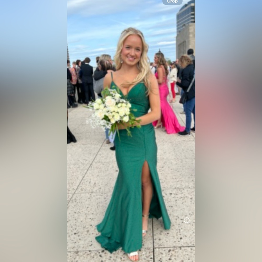 Green Sherri Hill size 2 prom dress.  Sparkly, worn once, like new